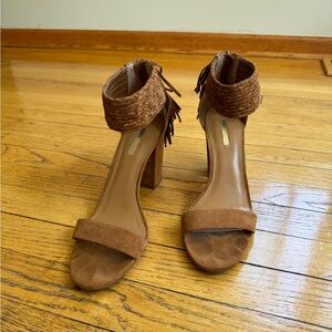 BCBGeneration braided heeled sandals with tassels, 9.5